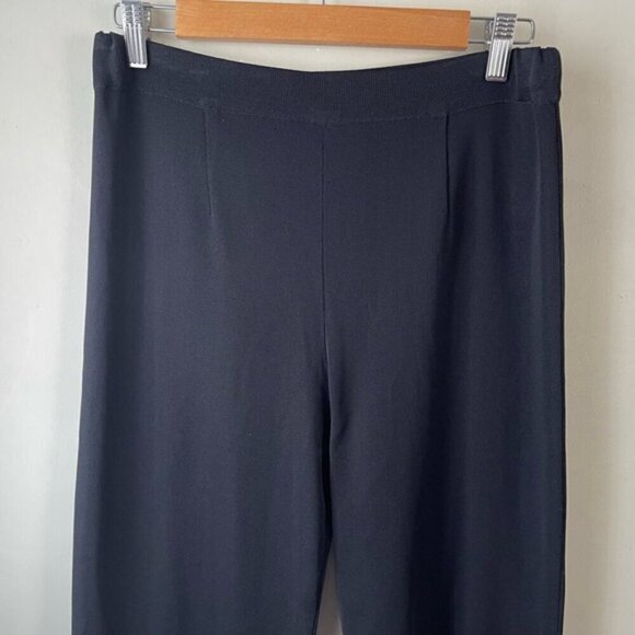 exclusively misook Straight Leg Knit Pant, Black small travel pull on stretch - Picture 3 of 10